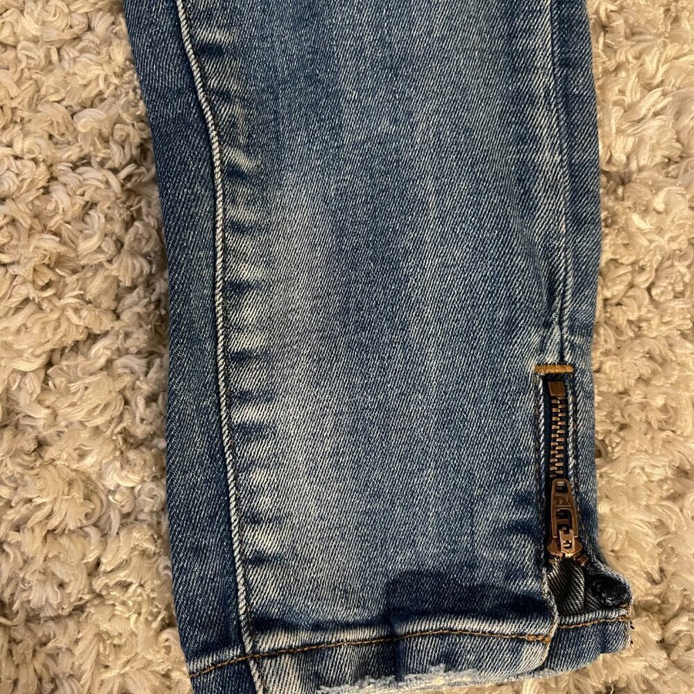Zara Distressed Skinny Jeans w/ Ankle Zips - Picture 5 of 8